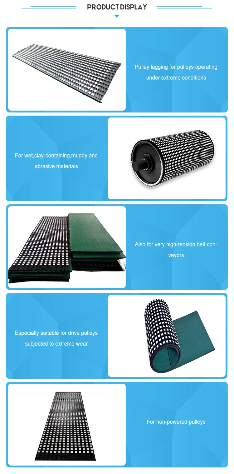 Conveyor Belt Ceramic Pulley Lagging Rubber Sheet for Coal Mines