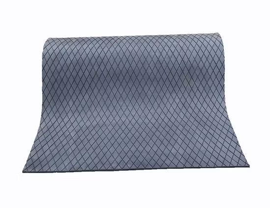 Feuille de retard de poulie en caoutchouc à motifs de diamant résistant à l'usure pour convoyeur à bande