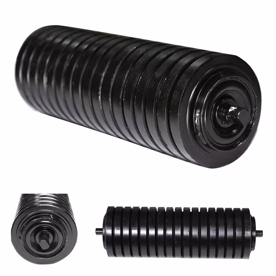 Rouleau de tampon d'impact de convoyeur à bande en caoutchouc