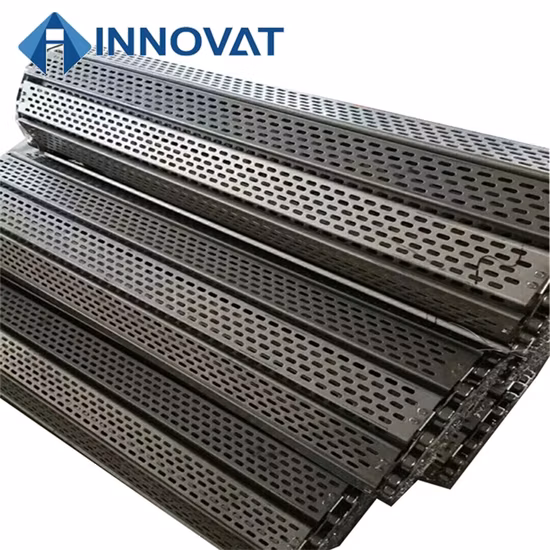 Bande transporteuse à plaques Personnalisée Chaîne d'assemblage de plaques à chaîne à anneau incurvé à 360 degrés Conveyormesh Belt Conveyormesh