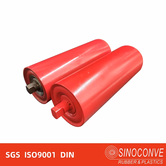 Pièces de machine de fournitures industrielles peinture caoutchouc acier uréthane rouleau de convoyeur à impact